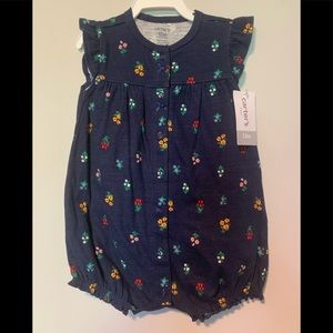 NWT Carter’s Baby Girl Romper Sz 12 M